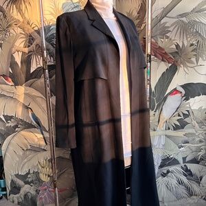 Halogen, medium weight, long pleated coat